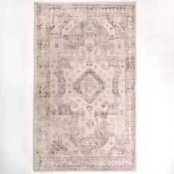 Bone Rosette Area Rug, 5x7