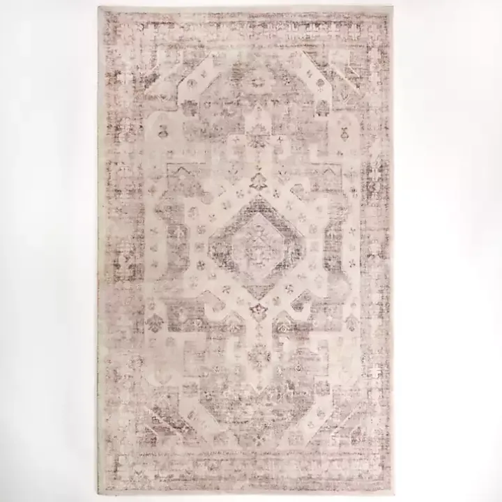 Bone Rosette Area Rug, 5x7