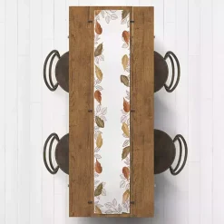 Bordered Autumn Leaves Table Runner, 72 in.