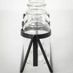 Bottle Vase Trio on Metal Stand