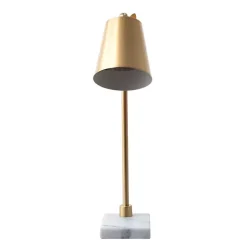 Brass Cone Desk Lamp with Marble Base