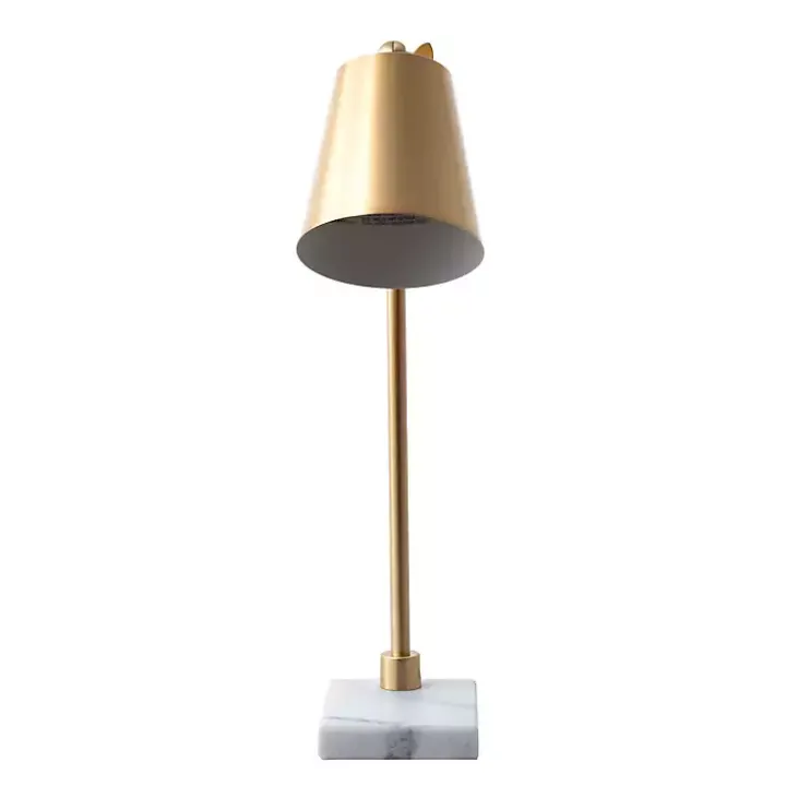 Brass Cone Desk Lamp with Marble Base