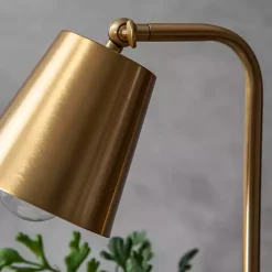 Brass Cone Desk Lamp with Marble Base