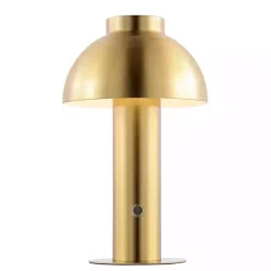 Brass Dome LED Cordless Table Lamp, 12 in.