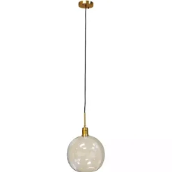 Brass Glass Globe Pendant Light