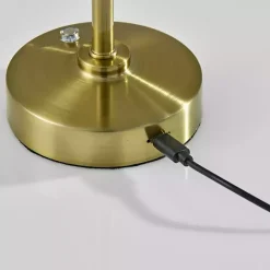 Brass Metal Cone Shade Cordless Table Lamp