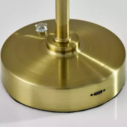 Brass Metal Cone Shade Cordless Table Lamp