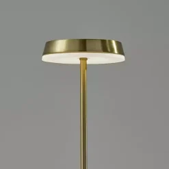 Brass Metal Disc Frosted Light Cordless Table Lamp