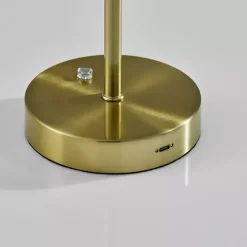Brass Metal Disc Frosted Light Cordless Table Lamp