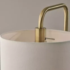 Brass Two-Tiered Shade Table Lamp