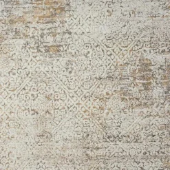 Brisbane Beige Faded Damask Area Rug, 8x10