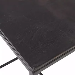 Bronze & Black Metal Nesting Side Tables, Set of 3