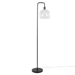Bronze and Seeded Glass Shade Floor Lamp