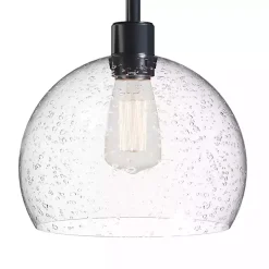 Bronze and Seeded Glass Shade Floor Lamp