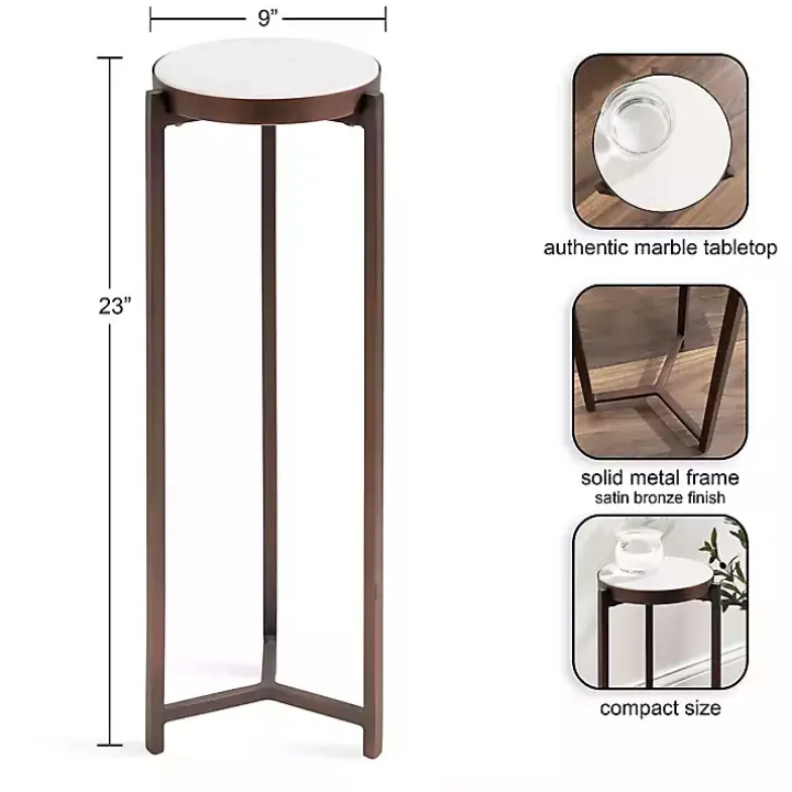 Bronze Angular Marble Accent Table