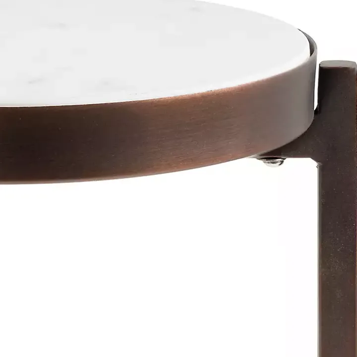 Bronze Angular Marble Accent Table