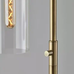 Bronze Glass Cylinder Shade Floor Lamp