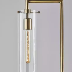 Bronze Glass Cylinder Shade Floor Lamp