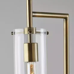 Bronze Glass Cylinder Shade Floor Lamp