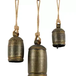 Bronze Metal Hanging Bells, Set of 3