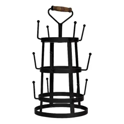 Bronze Metal Mug Holder with Wooden Handle