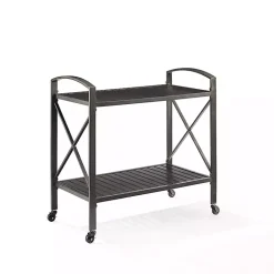 Bronze Metal 2-Tier Outdoor Bar Cart