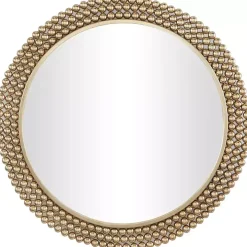 Bronze Metal Tiered Bead Frame Wall Mirror