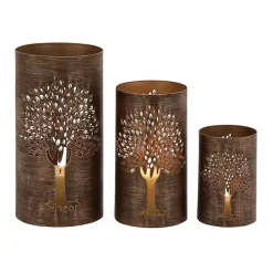 Bronze Metal Tree Hurricanes, Set of 3