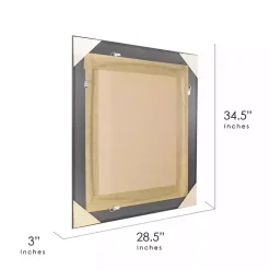 Bronze Ornate Beveled Framed Wall Mirror