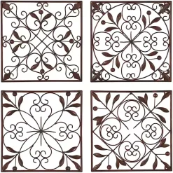 Bronze Scrollwork 4-pc. Panel Wall Art