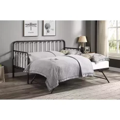 Bronze Spindleback Metal Trundle Day Bed