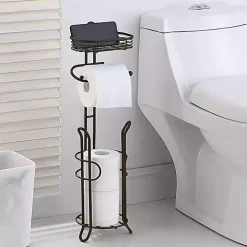 Bronze Toilet Paper Storage Stand with Basket