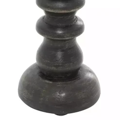 Bronze Wood Column Candle Holders, Set of 3