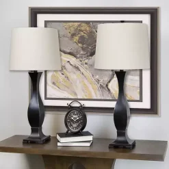 Bronzed Hourglass 2-pc. Table Lamp Set