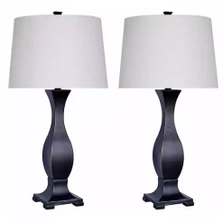 Bronzed Hourglass 2-pc. Table Lamp Set
