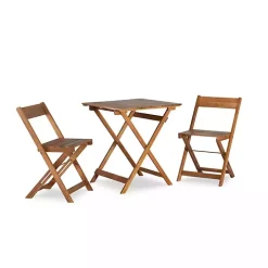 Brown Acacia Wood 3-pc. Bistro Set