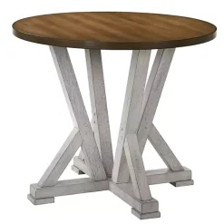 Brown and Antique White Wood Counter Table