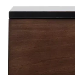 Brown and Black 2-Drawer Nightstand