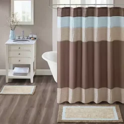 Brown and Blue Border Cotton Bath Runner