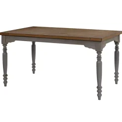 Brown and Gray Traditional Wood Dining Table