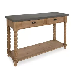 Brown and Gray Wood 2-Drawer Console Table