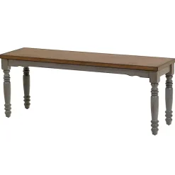 Brown and Gray Wooden Dining Bench