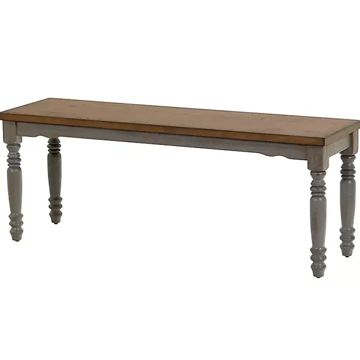 Brown and Gray Wooden Dining Bench