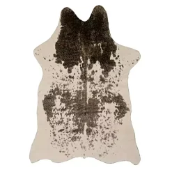 Brown and White Faux Cow Hide Area Rug, 5x7