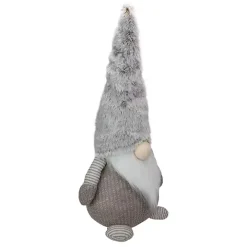 Brown and White Knit LED Gnome