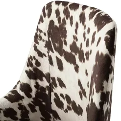 Brown and White Upholstered Cow Print Office Chair