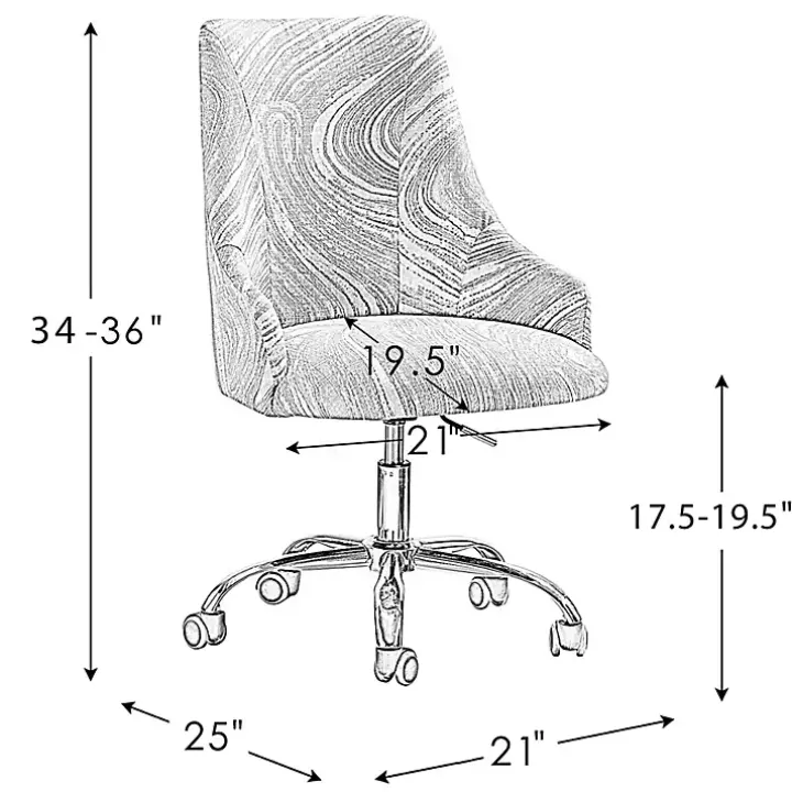 Brown and White Upholstered Cow Print Office Chair