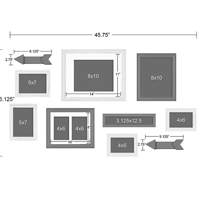 Brown Arrow 10-pc. Gallery Wall Picture Frame Set