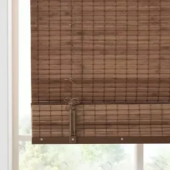 Brown Bamboo Light Filtering Roman Shade, 31 in.