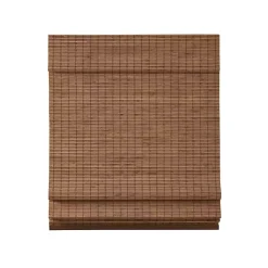 Brown Bamboo Light Filtering Roman Shade, 35 in.